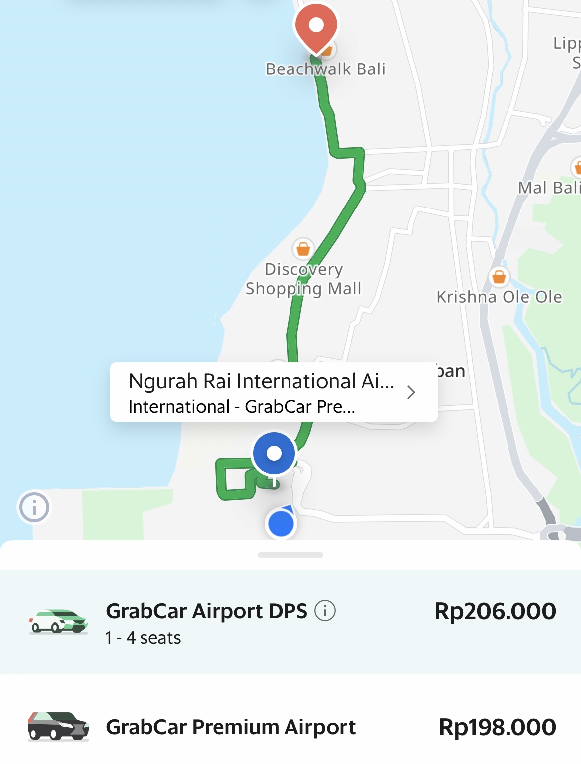 バリ島 デンパサール空港からの移動方法①Grabタクシー