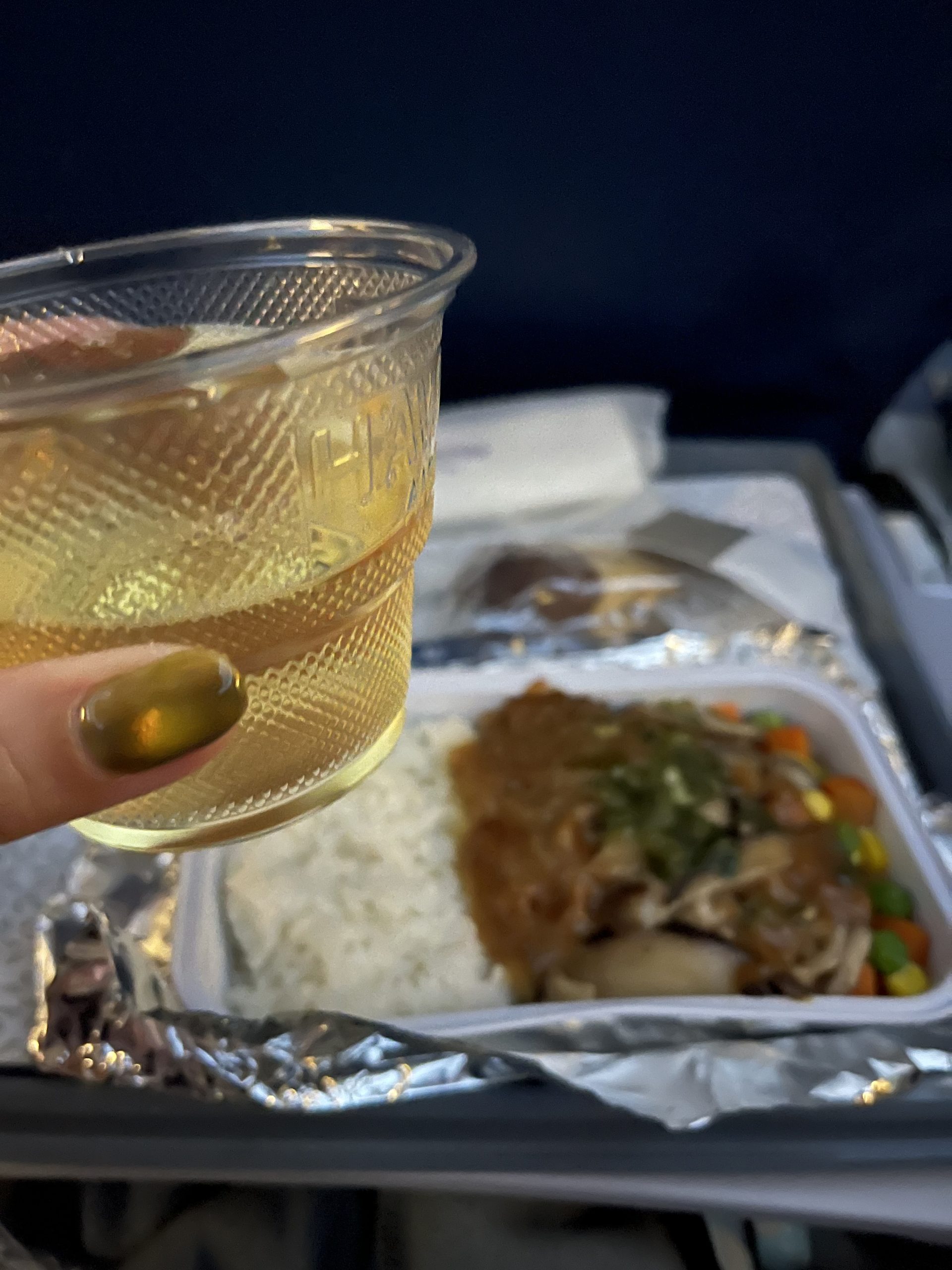 ハワイアン航空 福岡 ホノルル 機内食 アルコール